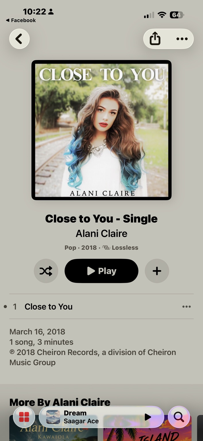 Alani Claire Close to You release